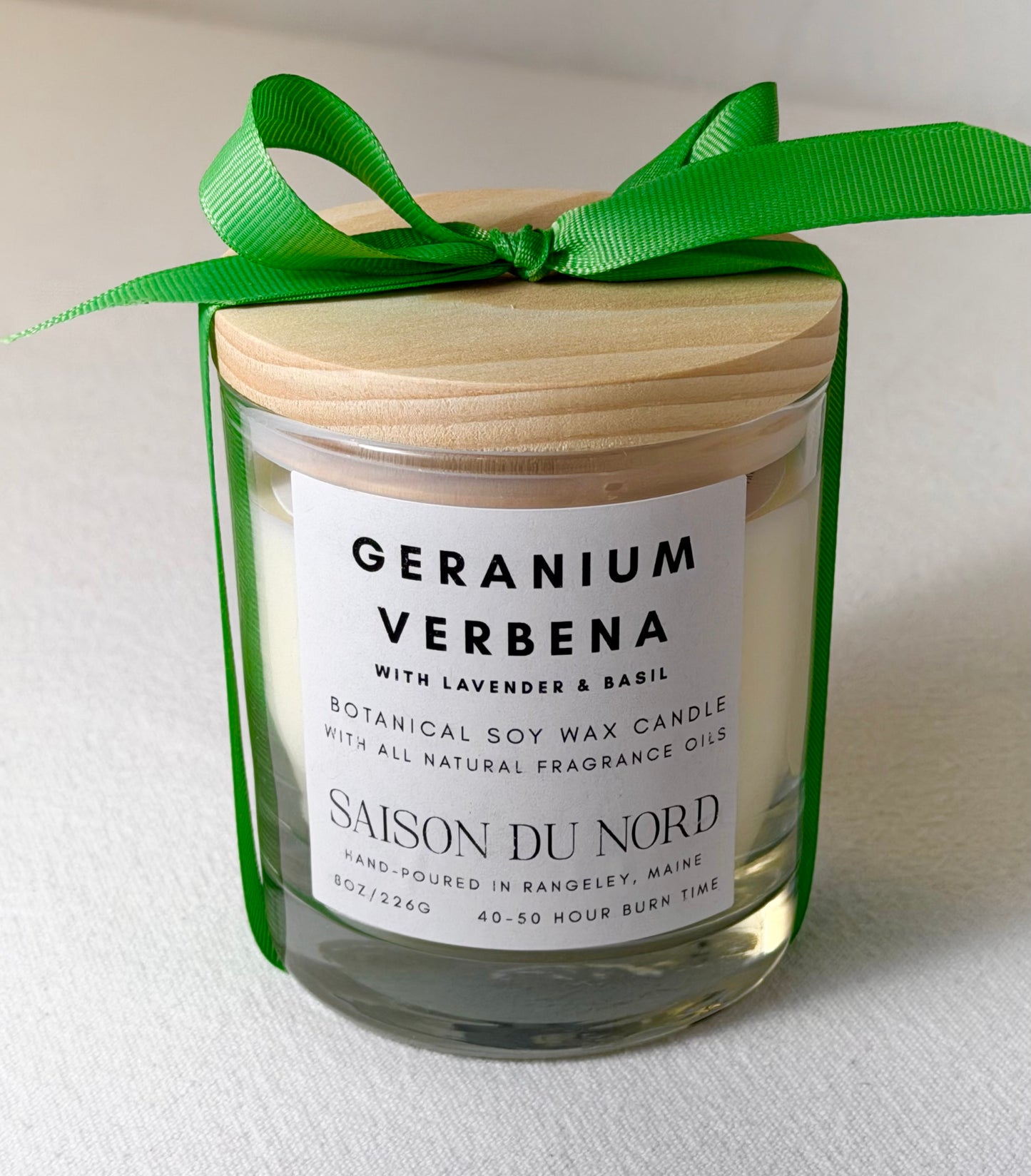 Geranium Verbena Soy Wax Candle